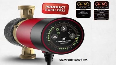 Pompa cyrkulacyjna Grundfos COMFORT DT wyposażona w zegar cyfrowy — dzięki niej możesz liczyć na ciepłą wodę na czas  - artykuł opublikowany w Biuletynie IK Edycja ZIMA 2021/22 (nr 114)