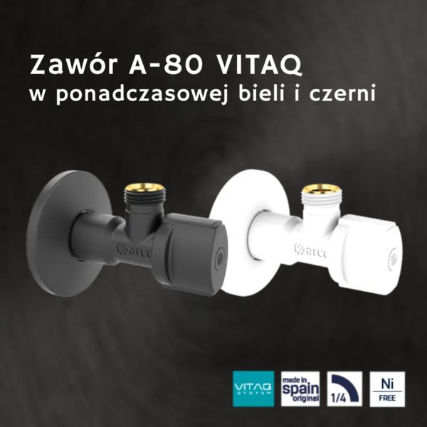 ARCO - Zawór A-80 VITAQ w ponadczasowej bieli i czerni