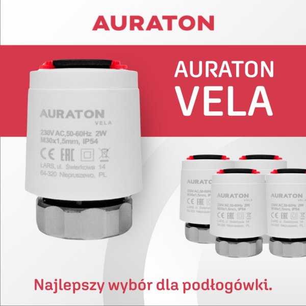AURATON - Vela czyli niezawodny siłownik do ogrzewania podłogowego