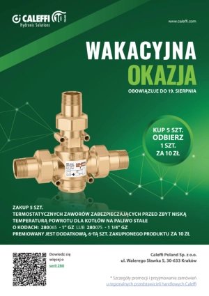 CALEFFI - Wakacyjna okazja - PROMOCJA