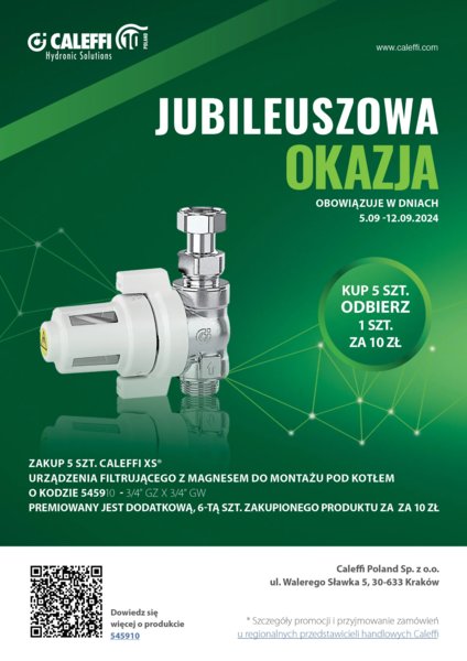 CALEFFI - Jubileuszowa promocja – Caleffi XS® - PROMOCJA