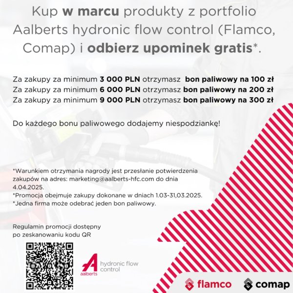 AALBERTS HYDRONIC FLOW CONTROL - Zgarnij bon paliwowy i niespodziankę - PROMOCJA