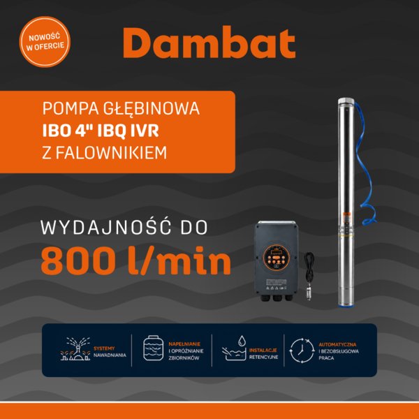 DAMBAT - Pompa głębinowa IBO 4" IBQ IVR z falownikiem