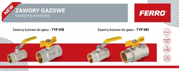 Nowe zawory kulowe do gazu w ofercie FERRO - banner