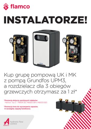 FLAMCO - Kup grupę pompową i otrzymaj rozdzielacz za 1zł - PROMOCJA