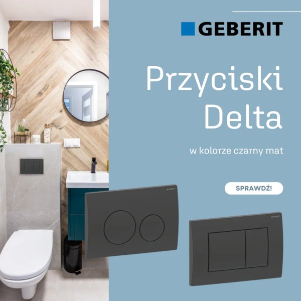 GEBERIT - Przyciski Delta w kolorze czarny mat