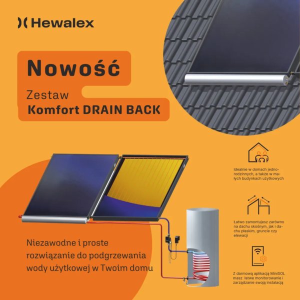 HEWALEX - Zestaw Solarny Komfort DRAIN BACK, prostota i efektywność w jednym