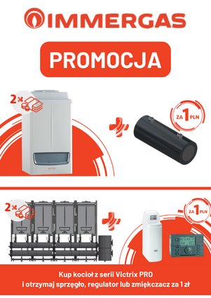 IMMERGAS - Kocioł z serii Victrix PRO + sprzęgło, regulator lub zmiękczacz za 1 zł - PROMOCJA