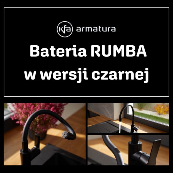 KFA ARMATURA - Bateria RUMBA w wersji czarnej - NOWOŚĆ