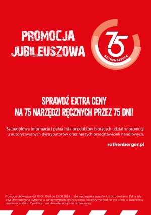 ROTHENBERGER - Jubileuszowa promocja 75 lat ROTHENBERGER - PROMOCJA