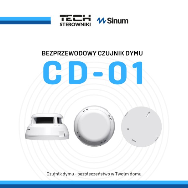TECH STEROWNIKI - Bezprzewodowy czujnik dymu CD-01 - NOWOŚĆ