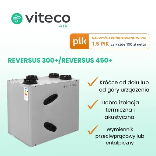 VITECO - Viteco Air Reversus 300+ i 450+ – króćce od góry lub od dołu