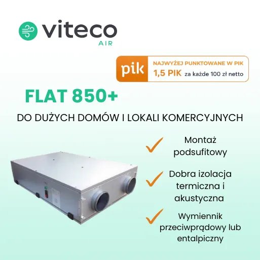 VITECO - Nowość Viteco Air Flat 850+ - wydajna rekuperacja do dużych domów i lokali komercyjnych