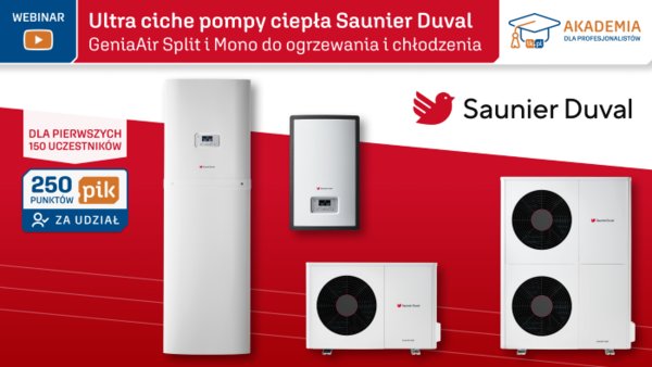 Ultra ciche pompy ciepła Saunier Duval GeniaAir Split i Mono do ogrzewania i chłodzenia