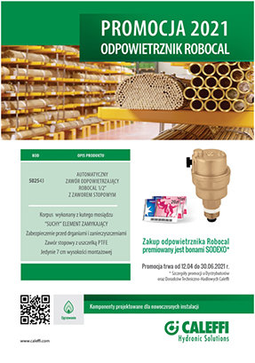 Promocja Caleffi - automatyczny odpowietrznik CALEFFI ROBOCAL