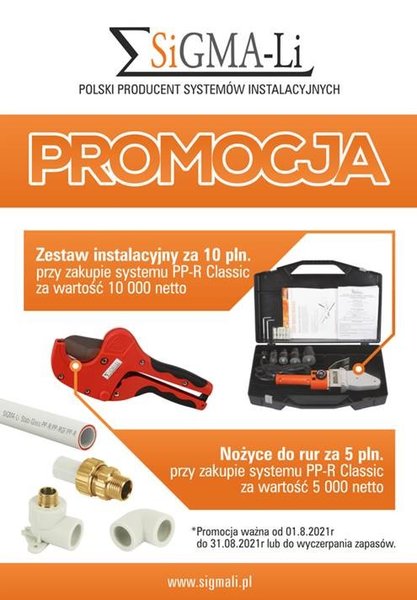 Promocja na zakupy systemu SiGMA-Li  pp-r classic 