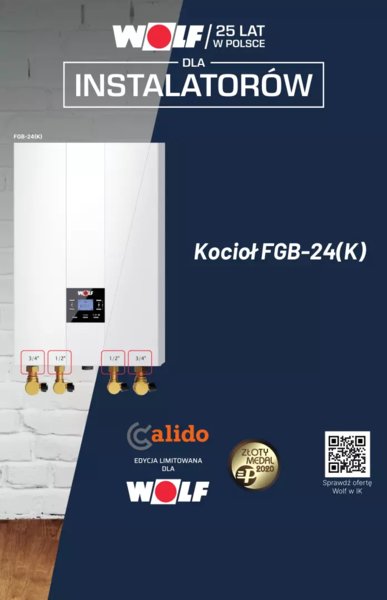 Kup kocioł WOLF FGB-24(K) - otrzymaj zawory kulowe i kątowe 