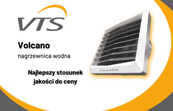 Nagrzewnice wodne VOLCANO –  ponadczasowe wzornictwo i duża moc cieplna w jednym. 