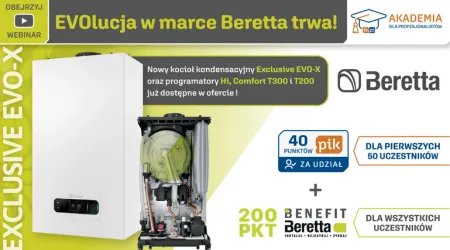 BERETTA - EVOlucja w marce Beretta trwa! Nowy kocioł kondensacyjny Exclusive EVO-X oraz programatory Hi, Comfort T300 i T200