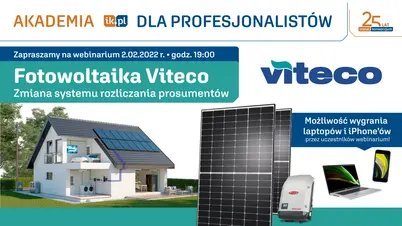 Akademia IK dla Profesjonalistów - Fotowoltaika Viteco - Zmiana systemu rozliczania prosumentów