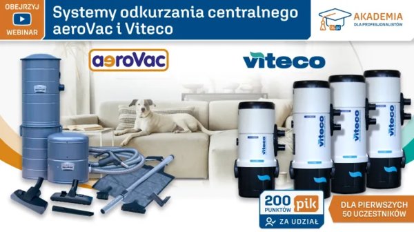 Systemy odkurzania centralnego aeroVac i Viteco