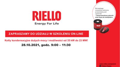 Weź udział w szkoleniu on-line i odbierz upominek od Riello! (SZKOLENIE)