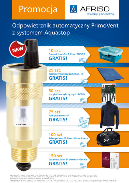 AFRISO - Nowe otwarcie Promocji Odpowietrznik !