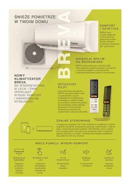 Beretta - NOWOŚĆ W OFERCIE MARKI BERETTA - BREVA, nowy ścienny klimatyzator