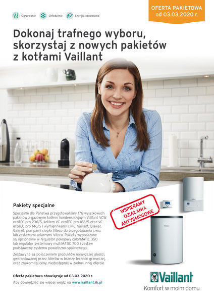 Dokonaj trafnego wyboru, skorzystaj z nowych pakietów z kotłami Vaillant