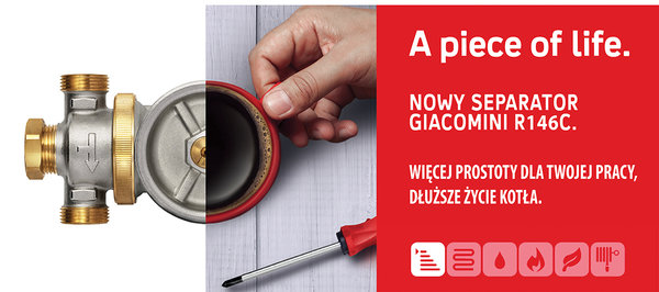 concept by Giacomini – kompaktowy magnetyczny separator  zanieczyszczeń z efektem cyklonu