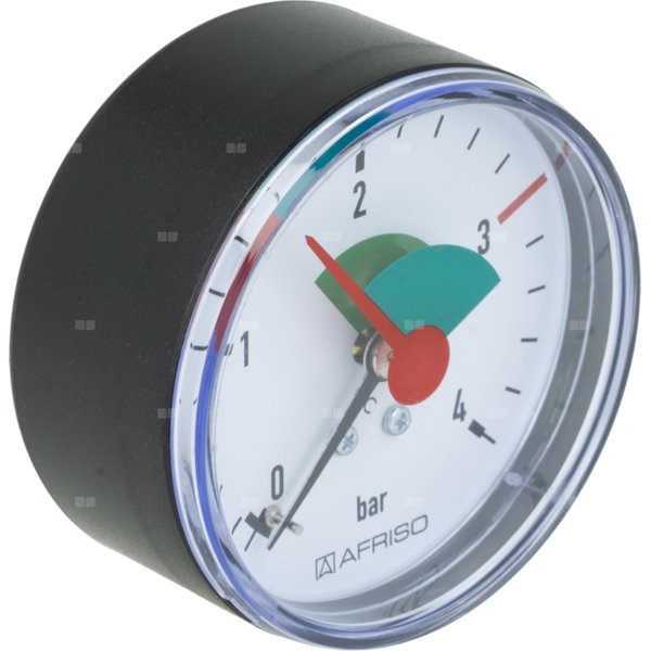 Manometr z rurką Bourdona AFRISO HZ grzewczy 0/4 bar G1/4B aksjalne fi 63 mm, kl. 2.5%