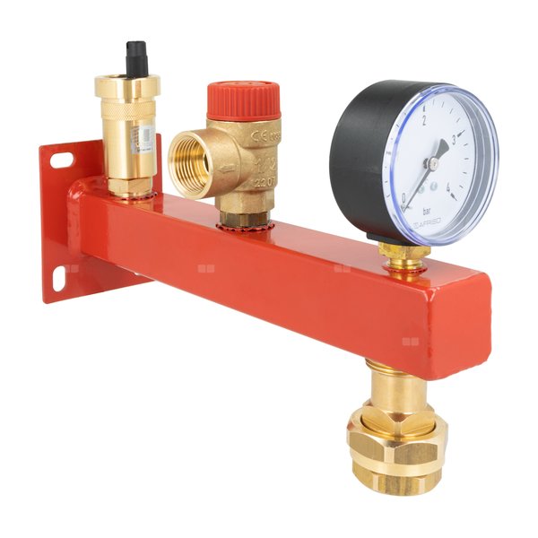 Zespół przyłączeniowy AFRISO BSS 3/4'' GW x szybkozłącze, max. 3 bar + wskaźnik ciśnienia