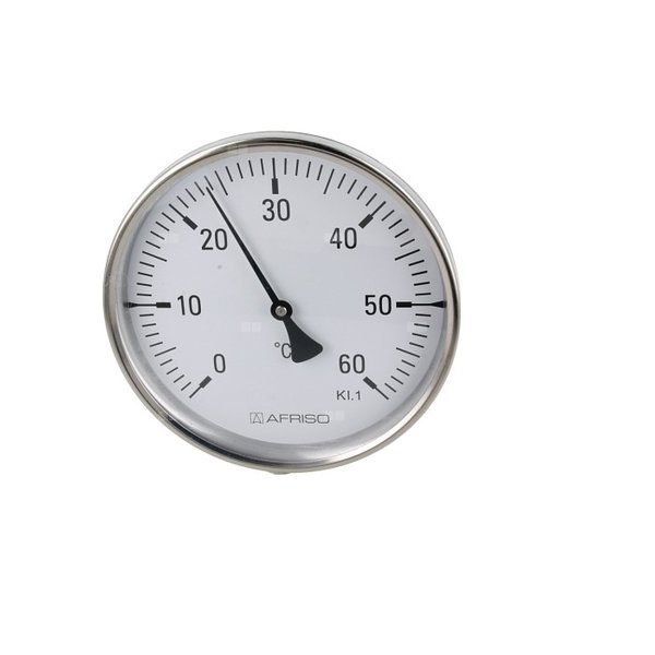 Termometr bimetaliczny AFRISO BiTh I, D211 fi 160 mm 0…60'C tuleja 150 mm połączenie ax