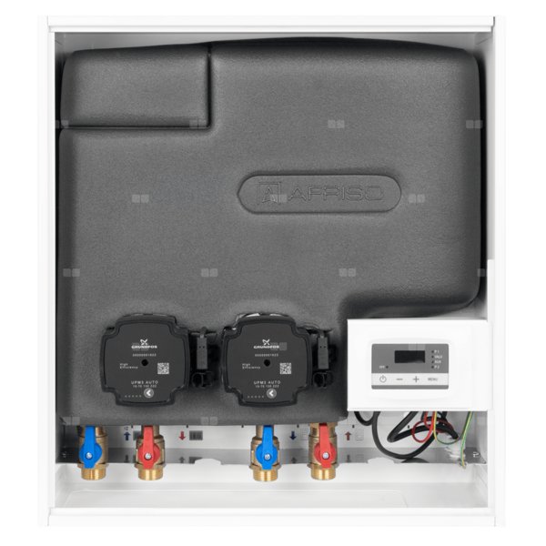 Grupa pompowa AFRISO PrimoBox AHB 620 GZ x GW 3/4'' x 3/4'', z izolacją, z pompą obiegową 2x Grunfos UPM3 Auto