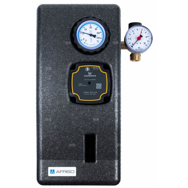 Grupa pompowa AFRISO PrimoSol 130-1 GZ 1'' x 1'', z izolacją, z pompą obiegową Grundfos UPM 3 Solar 25-75/130 mm