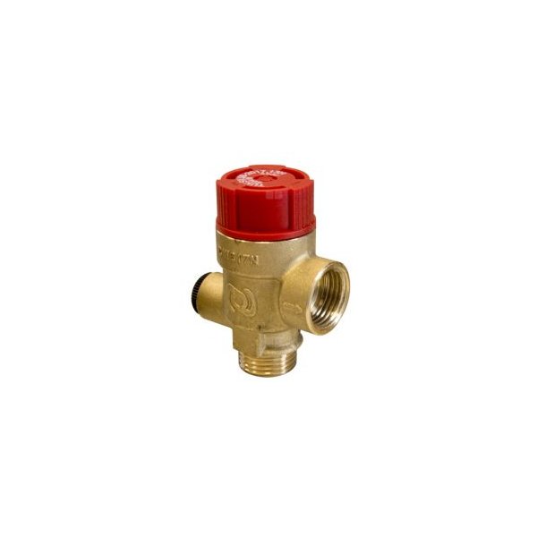 Zawór przelewowy AFRISO MS z wyjściem na manometr mosiądz 2 bar GW 1/2'' x 3/4''