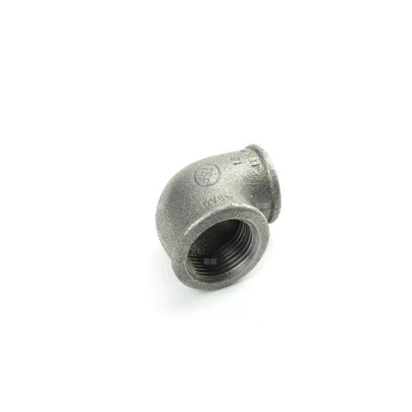 Kolanko 90' nakrętno-wkrętne A4 czarne 3/8"