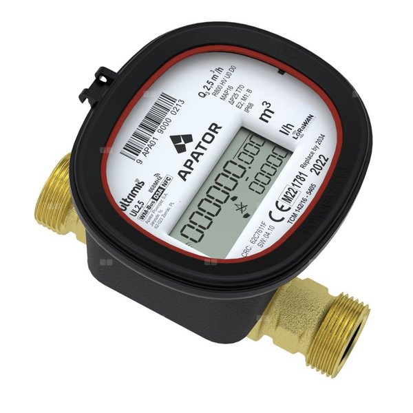 Wodomierz ultradźwiękowy Ultrimis do wody ciepłej T70 z pokrywką, UL 2,5, L=110, IP68, R250, DN 15, G 3/4''