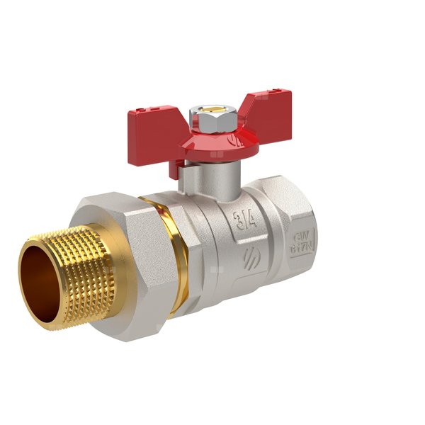 Zawór kulowy ARCO SENA 1'' x 1 1/4'' GW x GZ półśrubunek prosty, uchwyt: motylek