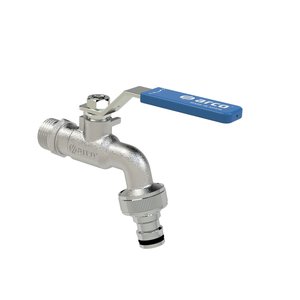 Zawór czerpalny JARDIN, 1/2'' GZ x 3/4'' GZ, z szybkozłączką chromowaną, dźwignia INOX