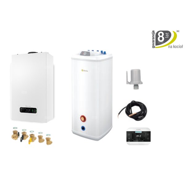 Pakiet z kotłłem kondensacyjnym EXCLUSIVE EVO X 25R + KWADRO TOP 120