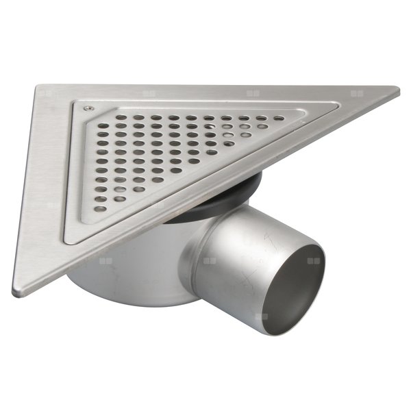 Regulowany wpust TRIO, trójkątny, odpływ poziom, DN =75 mm