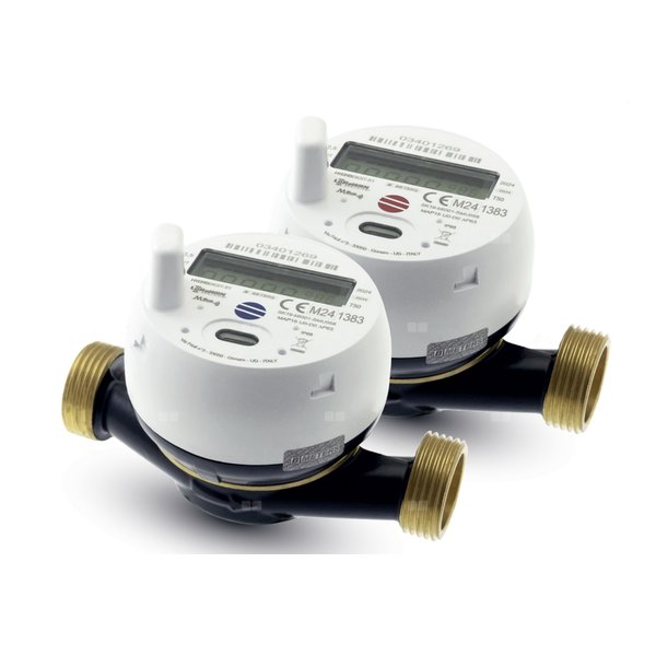 Wodomierz jednostrumieniowy suchobieżny elektroniczny z wbudowanym modułem LoRaWAN i wM-Bus, typu HYDRODIGIT-S1 COMBO DN15, Q3=2,5 m3/h, R250/160, Tmax: 90'C, L=110 mm