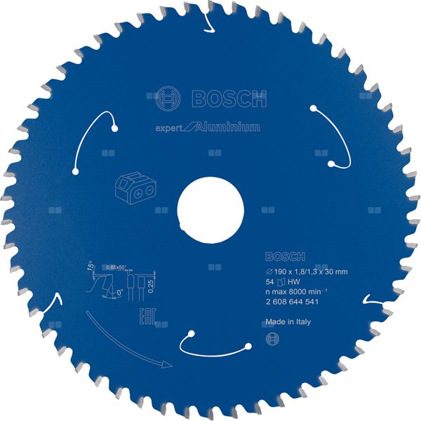 Ostrze do piły tarczowej bezprzewodowej Expert for Aluminium 190 x 1,8 / 1,3 x 30 T54