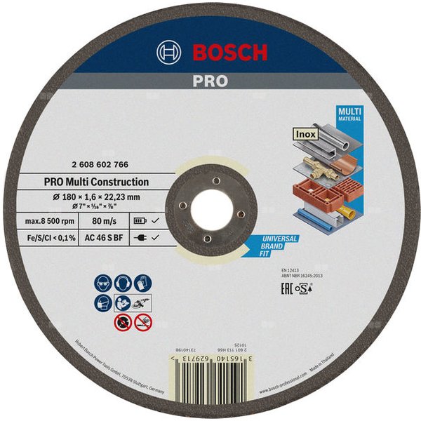 Tarcza tnąca PRO Multi Material, 180 x 1,6 x 22,23 mm