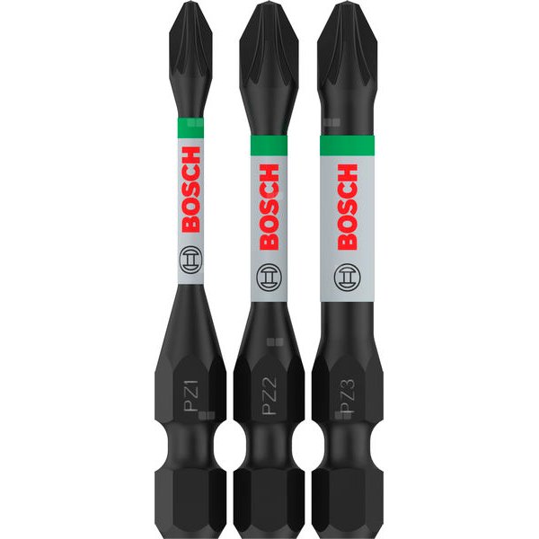 Bit PRO Pozidriv Impact, PZ1, PZ2, PZ3, 55 mm, 3 szt.