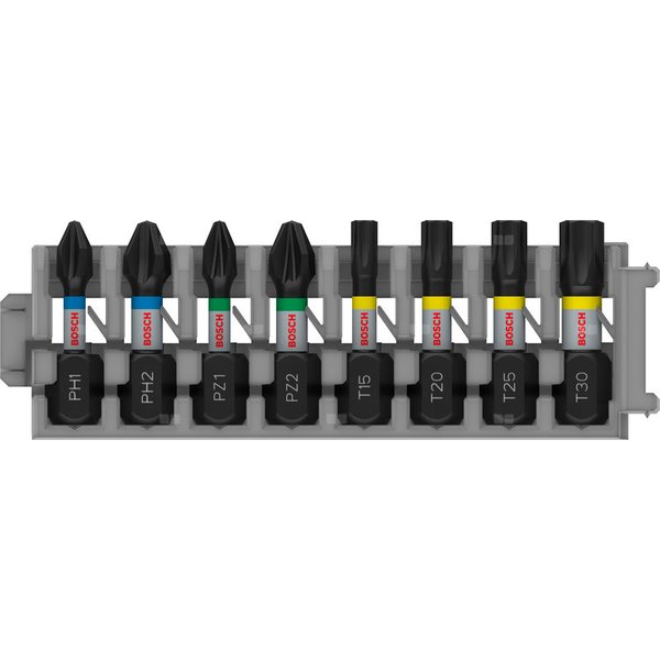 Zestaw PRO Impact Mixed, PH1, PH2, PZ1, PZ2, T15, T20, T25, T30, 25 mm, 8 szt.
