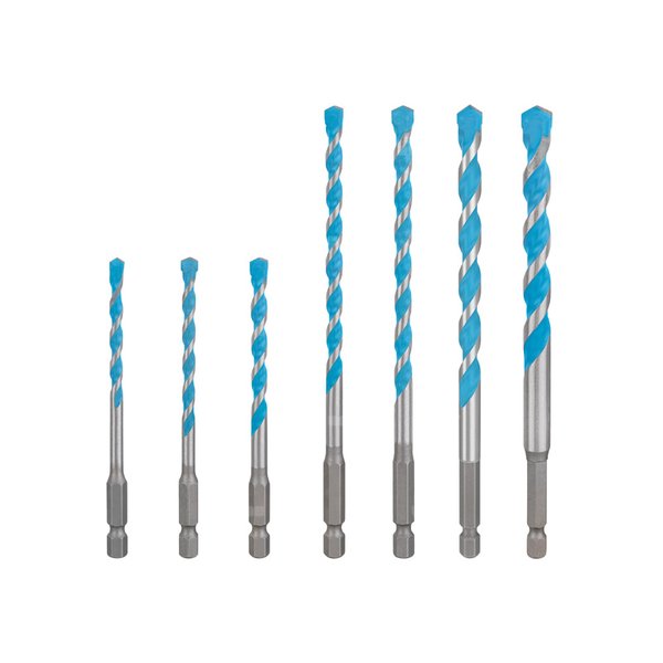 Zestaw wierteł EXPERT HEX-9 Multi Construction, 5 × 50 × 100, 5,5 × 60 × 100, 5 × 60 × 100, 6 × 90 × 150, 7 × 90 × 150, 8 × 90 × 150, 10 × 90 × 150 mm, 7 szt.