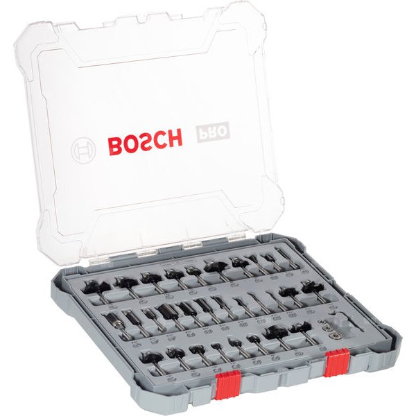 ZESTAW FREZÓW 30 SZT MIX 1/4" UCHWYT