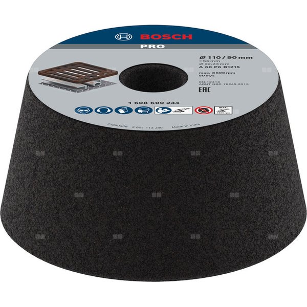 SCHLEIFTOPF 110MMK60 F.MET.